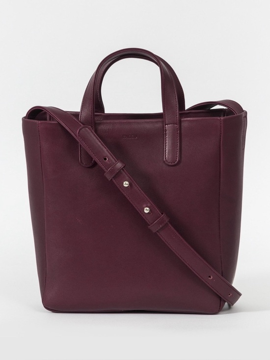 BAGGU Handbags - BAGGU Box Mulberry 
 Leather Top-Handle Tote Crossbody Bag